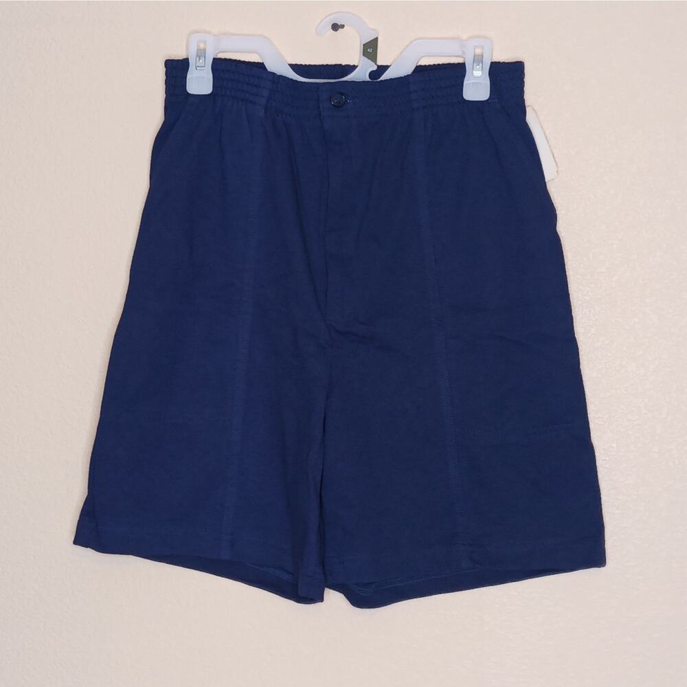 Vessels Shorts Mens Size 36 Blue‎ Elastic Waist Zipper Cotton Flying USA Vintage